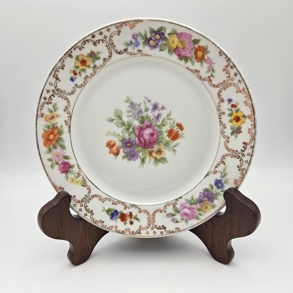 3 Rosenthal Selb Bavaria Dresden Flowers Bread Plates 6.75 Inch 1924 Germany - Picture 3 of 7